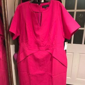 Bright pink Eloquii work dress